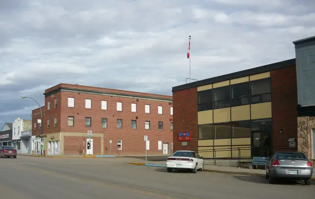 Eamon Block and post office on Main Street, Biggar